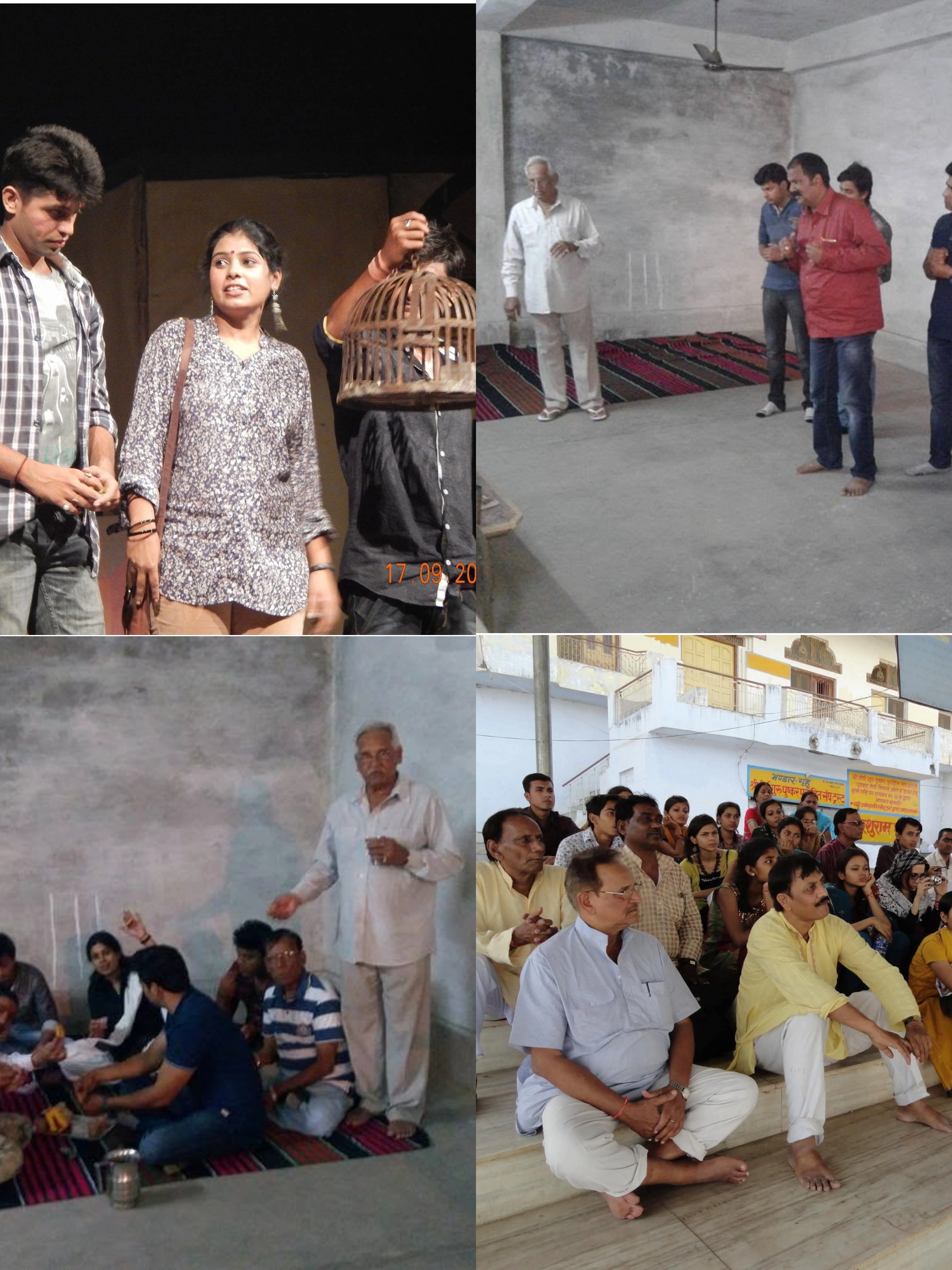 Suman Kumar directing and interacting during theater workshops and behind-the-scenes production